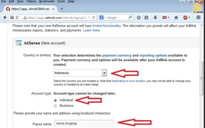 How to Update the AdMob profile address
