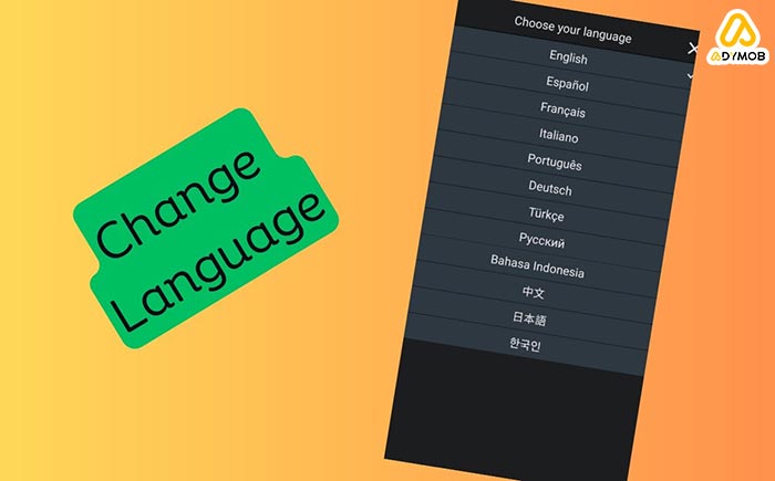change the language on AdMob